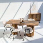 Emory Round Legs Long Wood Dining Table - Image 7