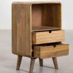 Handcrafted Modern Design 2 Drawer Bedside Table - Image 3