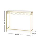 Modern Iron & White Marble Console Table - Image 3