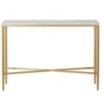 Modern Iron & White Marble Console Table - Image 2