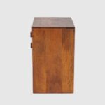 Handcrafted Wooden 2 Drawer Bedside Table Natural Mango Finish - Image 3