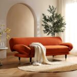 Solna 2-Seater Sofa Bed, Rust Velvet - Image 2