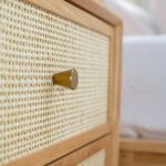 Wooden Cane 2 Drawer Bedside Table - Image 2