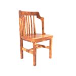 Handcrafted Wooden Set of Bed , Bedside Table & Chair Natural Mango Finish - Image 4