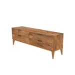 Wooden waves pattern four drawer tv cabinet - Image 5