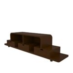 Antique Montage Dark Walnut Wooden Handmade Multi-Storage TV Unit - Image 5