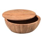 Handcrafted Round Storage Coffee Table - Image 4