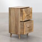 Mango Wood Bedside Table with Drawers - Image 3