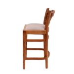 Wooden bar height chair with curvy design - Image 3