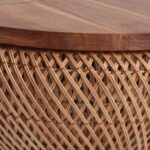 Jaipuri Coffee Table | Cane Round Table | Rattan Stool | Coffee Table - Image 4