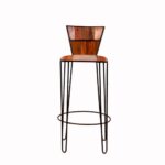 Iron Handmade Long Heighted Wooden Bar Chair - Image 3