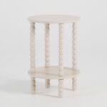 Antique White Wooden End Table - Image 2