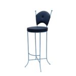 Heighted Handmade Wooden Bar Chair (Blue) - Image 4