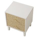 Bianca Chip Carved Nightstand, Sand Beige & Ivory - Image 4