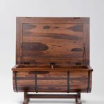 Handcrafted Shape Solid Wood Coffee Table With Storage - Image 4