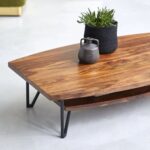 Handcrafted Shape Solid Wood Coffee Table - Image 5