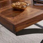 Handcrafted Sheesham Wood & Iron Legs Coffee Table - Image 3