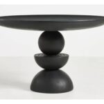 Wooden Round Dining Table Four Seater - Black Finish - Image 3