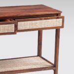 Wooden Artistic Wood Console Table with Drawers - Image 4