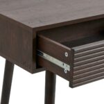 Handcrafted Wooden Brown Finish Console Table - Image 5