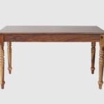 Wooden 6 Seater Dining Set With 6 Chairs - Teak Finish - Image 2