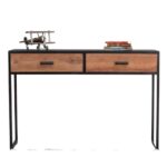 Handcrafted 2 Drawer Console Table Natural - Image 2