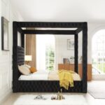 Modern luxury bed Poster Bed Design Upholstery Canopy - Image 4