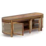 Handcrafted Wooden Tv Cabinet – Natural Sheesham Finish - Image 4