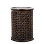 Silva Wooden Carved Side Table - Image 3