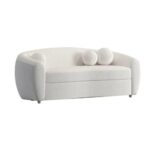 Velvet 3 Seaters Curved Sofa for Living Room - Image 3