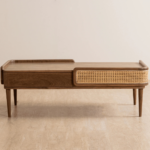 Cane Wooden Coffee Table Furniture