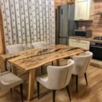 Live Edge Modern Wooden Dining Table - Image 5