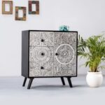 Wooden Rustic Carved Cabinet - Image 2