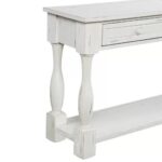 Handcrafted Mango Wooden White Console Table - Image 4