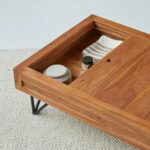 Handcrafted Solid Wood & Metal Legs Coffee Table Furniture - Image 4
