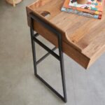 Wooden Solid Mango Wood & Metal Study Table - Image 5