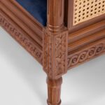 Handcrafted Wooden Curved Cane Sofa - Image 6