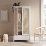 Frances Rattan Double Closet with 1 Drawer, White - Image 2