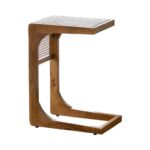 Wooden Modern Cane & Rattan Side Table - Image 2