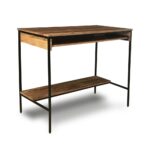 Wooden Solid Mango Wood & Metal Study Table - Image 4