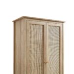 Frances Rattan Double Closet with 1 Drawer, Natural - Image 6