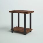 Modern Iron & Solid Wood End Table - Image 2