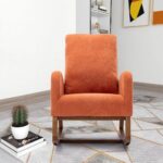 Mango Wood Fabric Rocking Chair - Image 8