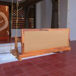 Vintage White Upholstered Simple Handmade Wooden Swing for Home [Jhula] - Image 3
