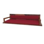 Red Back Upholstered Heritage Style Wooden Handmade Swing for Home [Jhula] - Image 3