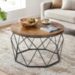 Handcrafted Wooden Round Coffee Table Furniture - Image 4