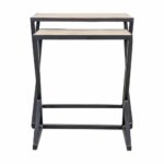 Wooden 2 Set and Black Iron End Table - Image 2