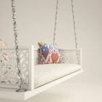 Solid Wood in Pristine White PU with Traditional Silver Finished Brass Chain - Image 5