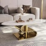 Modern Center Metal Coffee Table - Image 3