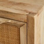 Wooden Home Decor Rattan Webbed Bedside Table - Image 6